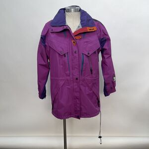 Helly Hansen Equipe Jacket Medium Purple Red Gray Blue Waterproof Breathable